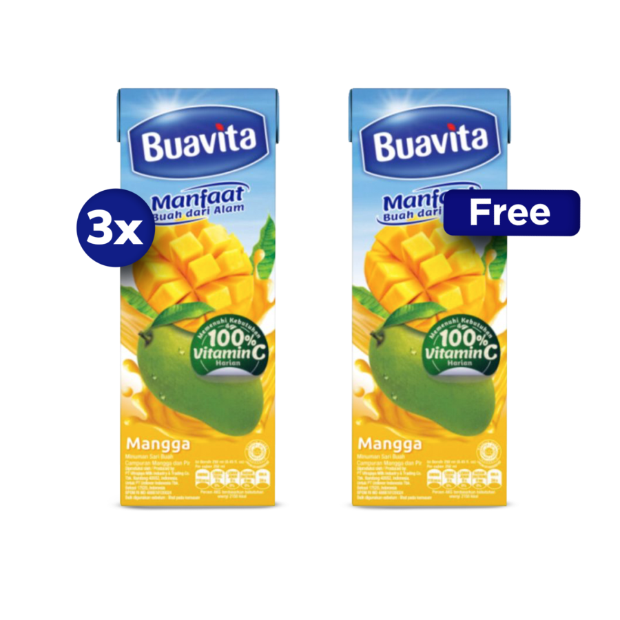 Buy 3 Buavita Mangga Juice 245ml Free 1 Buavita Mangga Juice 245ml