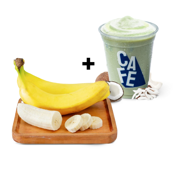 Bundle Pisang Cavendish 500gr-550gr, 3-4pcs/pack + Superfood Coconut Shake 12 oz