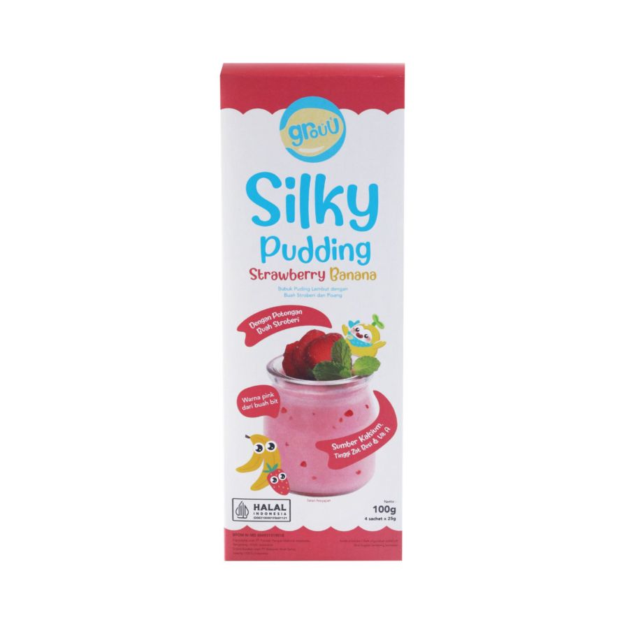 Grouu Silky Pudding Strawberry Banana 100gram