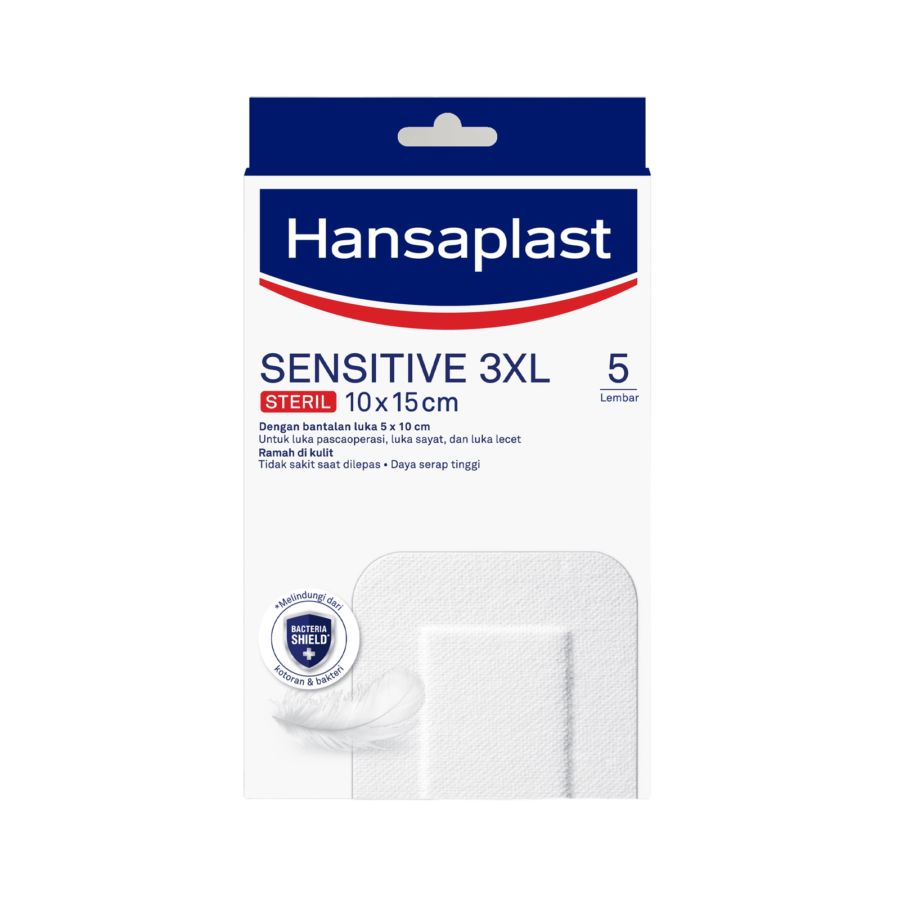 Hansaplast Sensitive 3XL Steril 10 x 15 cm 5 Lembar