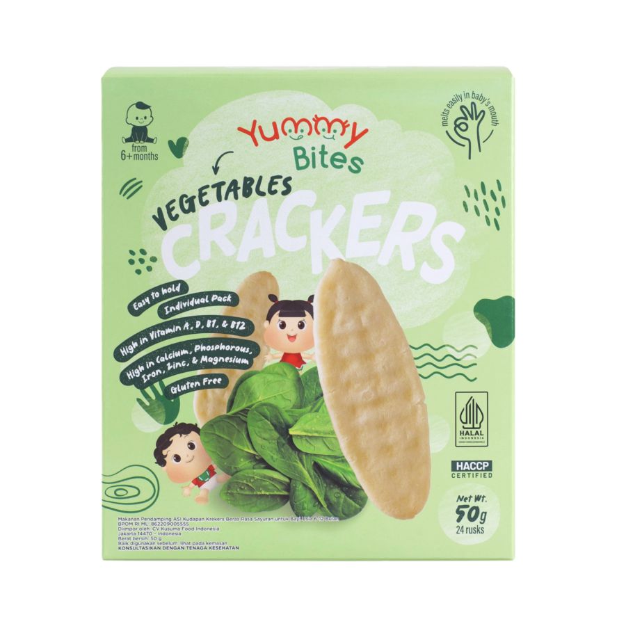 Yummy Bites Rice Crackers Vegetable Snack Bayi 6+ Months 50gram