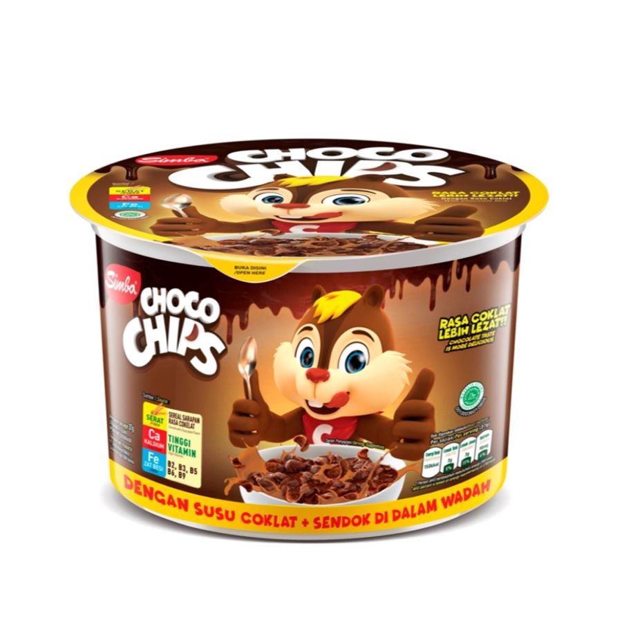 Simba Choco Chips Cereal Susu Coklat Cup 34gram 34gram