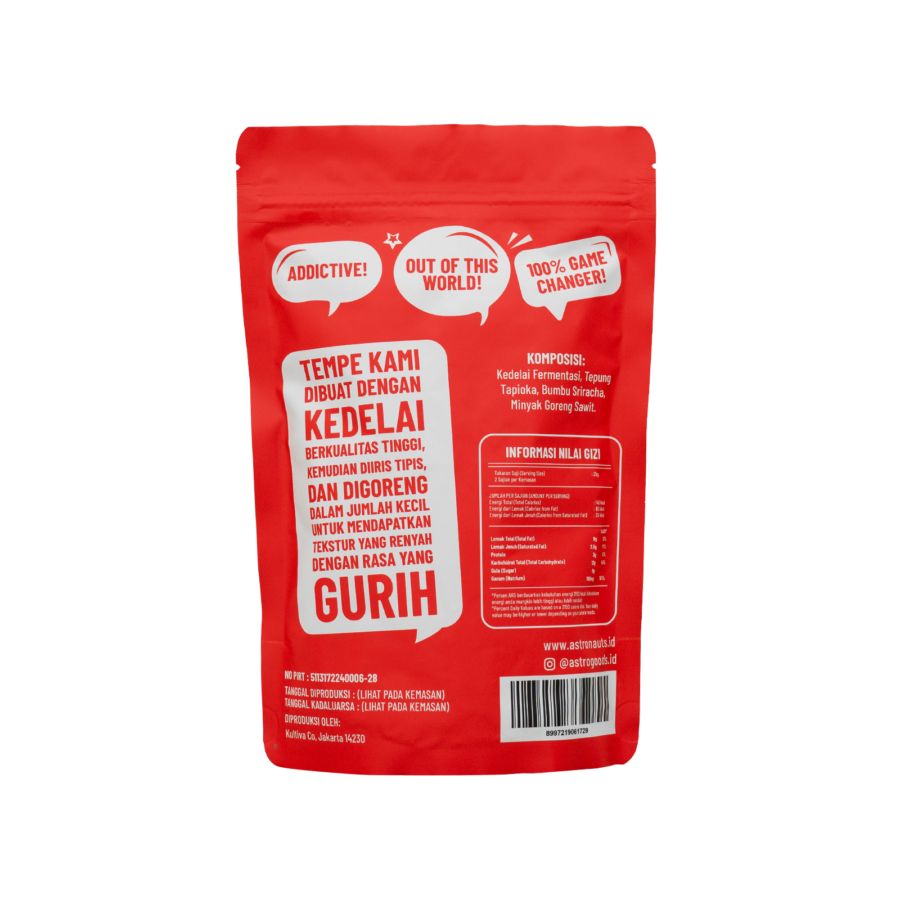 Tempe Chips Sri Racha Sauce Keripik Tempe Astro Goods 60gram