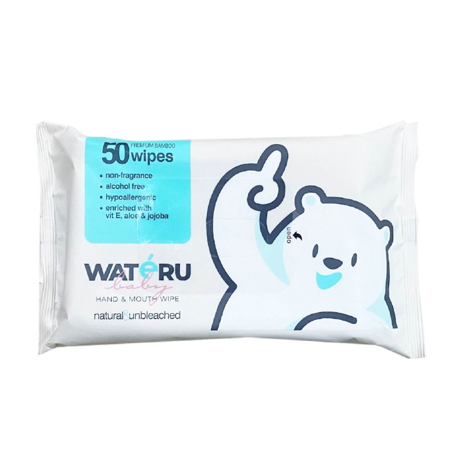 Wateru Baby Bamboo Hand & Mouth Wet Wipes 50sheets