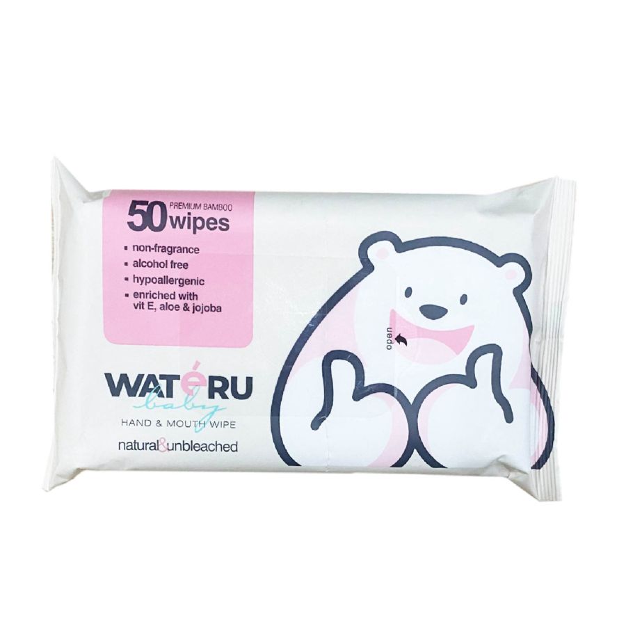 Wateru Baby Bamboo Hand & Mouth Wipe 50sheets