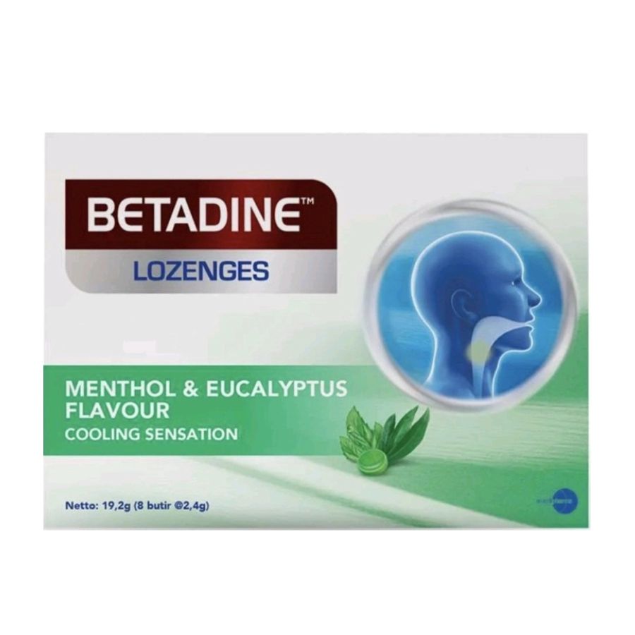 Betadine Lozenges Menthol & EucalyptusPelega Tenggorokan 19 gram