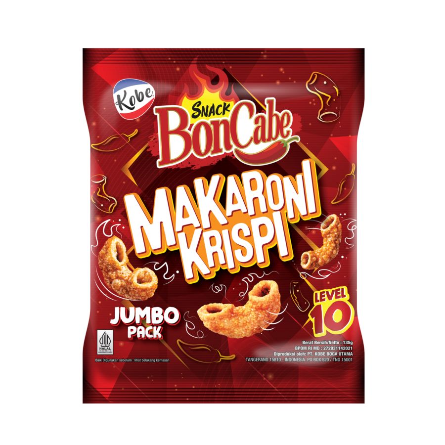 Boncabe Makaroni Krispy Level 10 135gram 135gram 135gram
