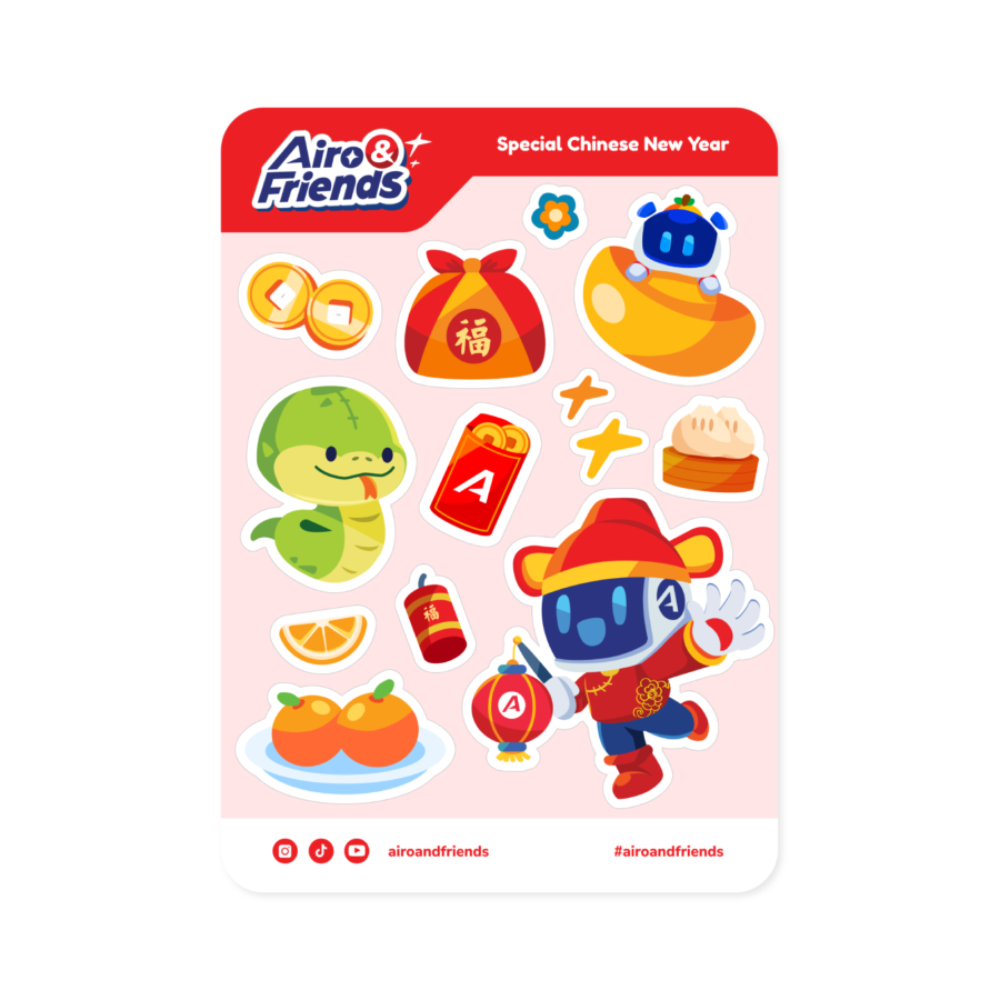 Merchandise Astro Club - Sticker Sheet Airo & Friends - CNY Edition 1pcs 1pcs 1pcs 1pcs