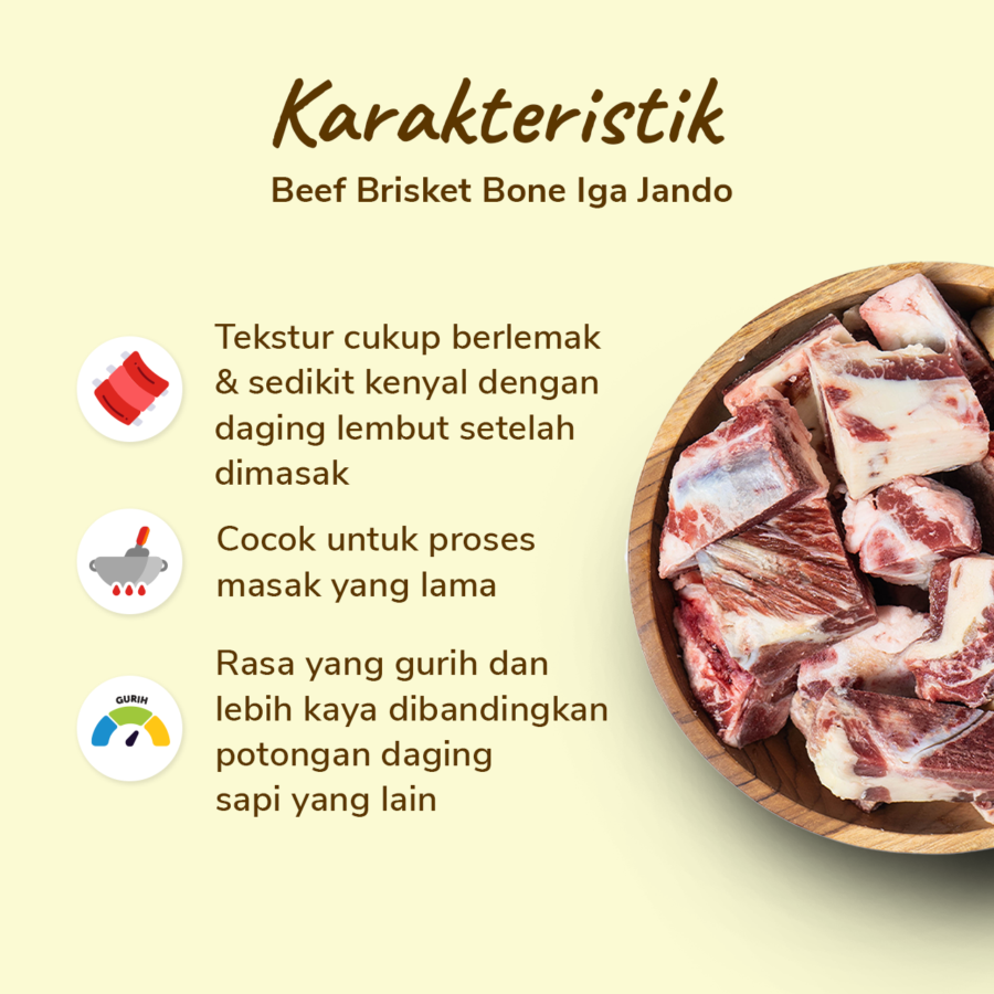 Daging Sapi Iga Jando Brisket Bone Import 1kg