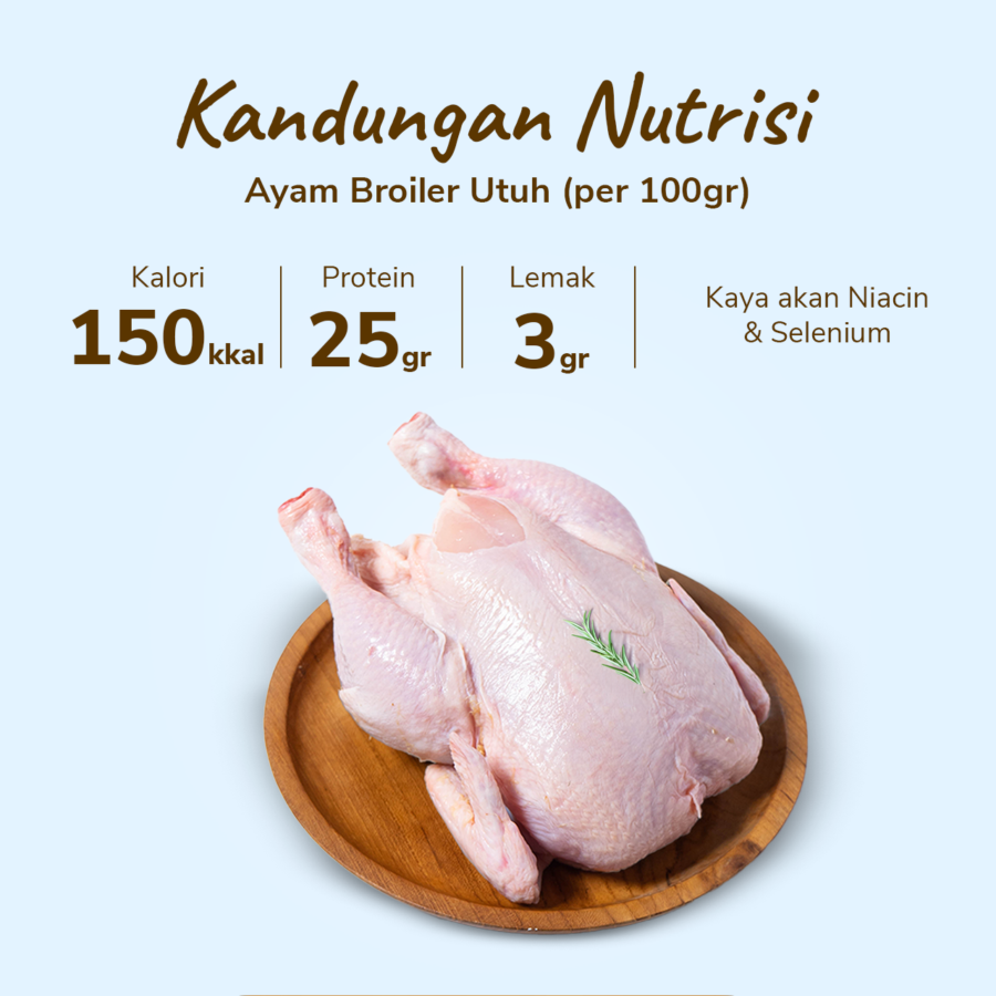 Ayam Broiler Utuh Astro Farm 800-900gram