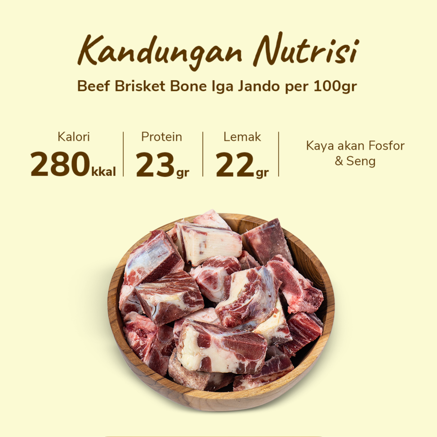 Daging Sapi Iga Jando Brisket Bone Import 1kg