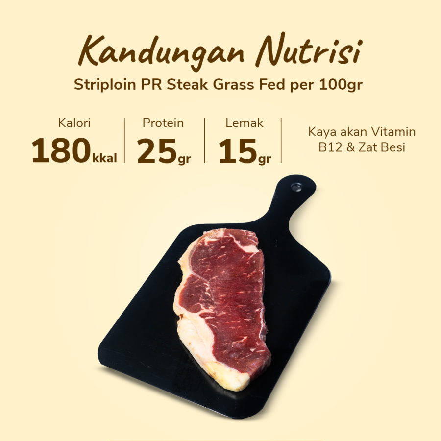 Striploin PR Steak Grassfed Import 170-185gram