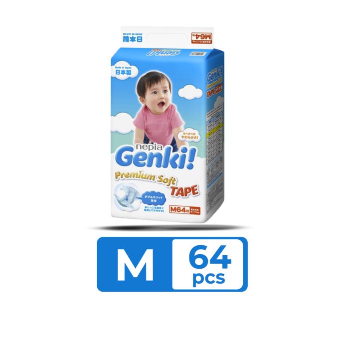 Nepia Genki! Premium Soft M64 Diapers Tape