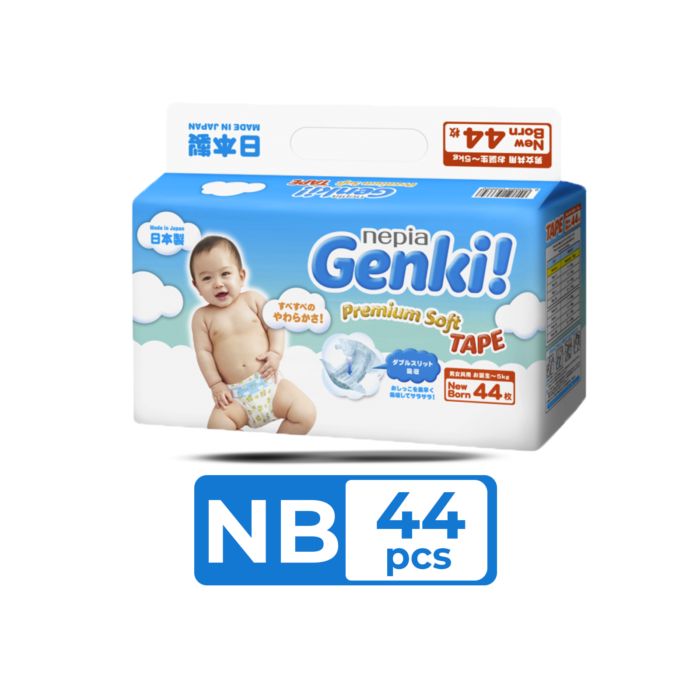 Nepia Genki Premium Soft Tape Diapers NB44