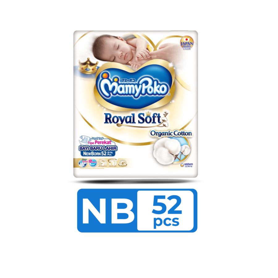 Mamypoko Royal Soft Dry NB52 Diapers Tape 1pack