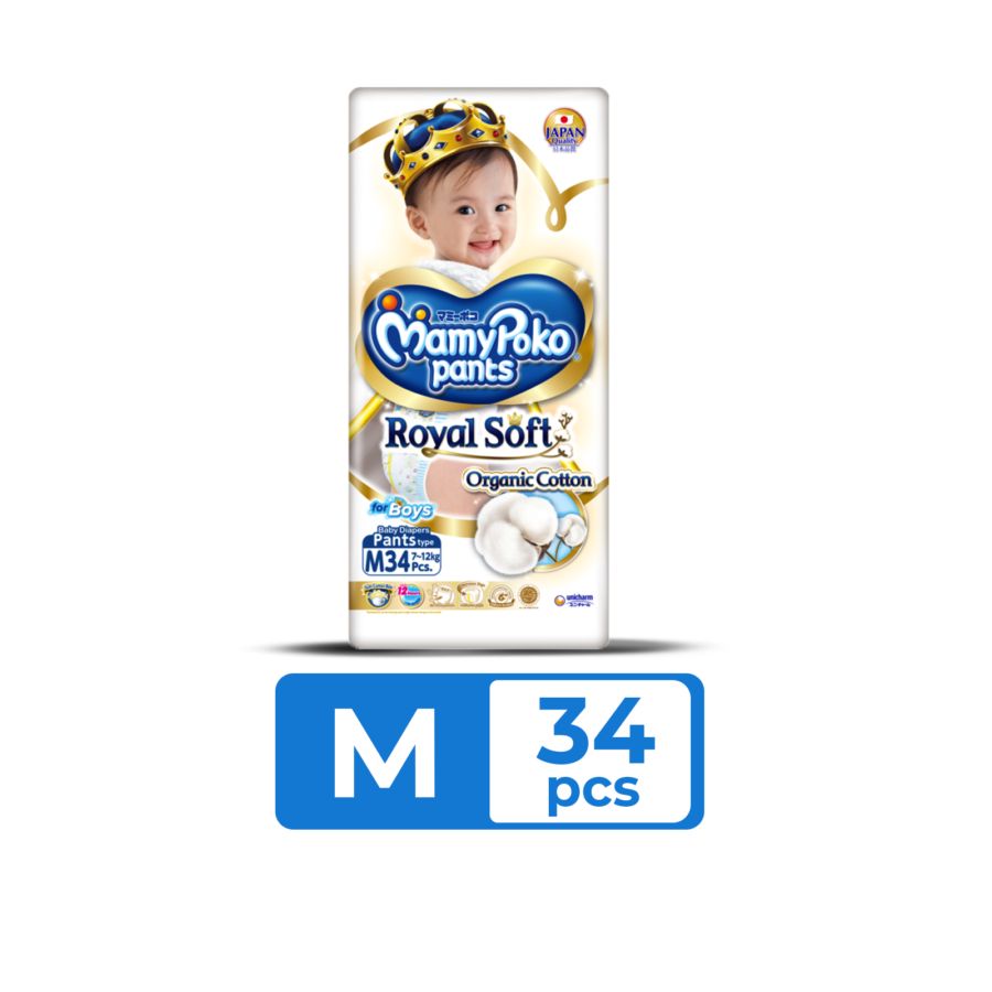 Mamypoko Boy Royal Soft M34 Diapers Pants 1pack