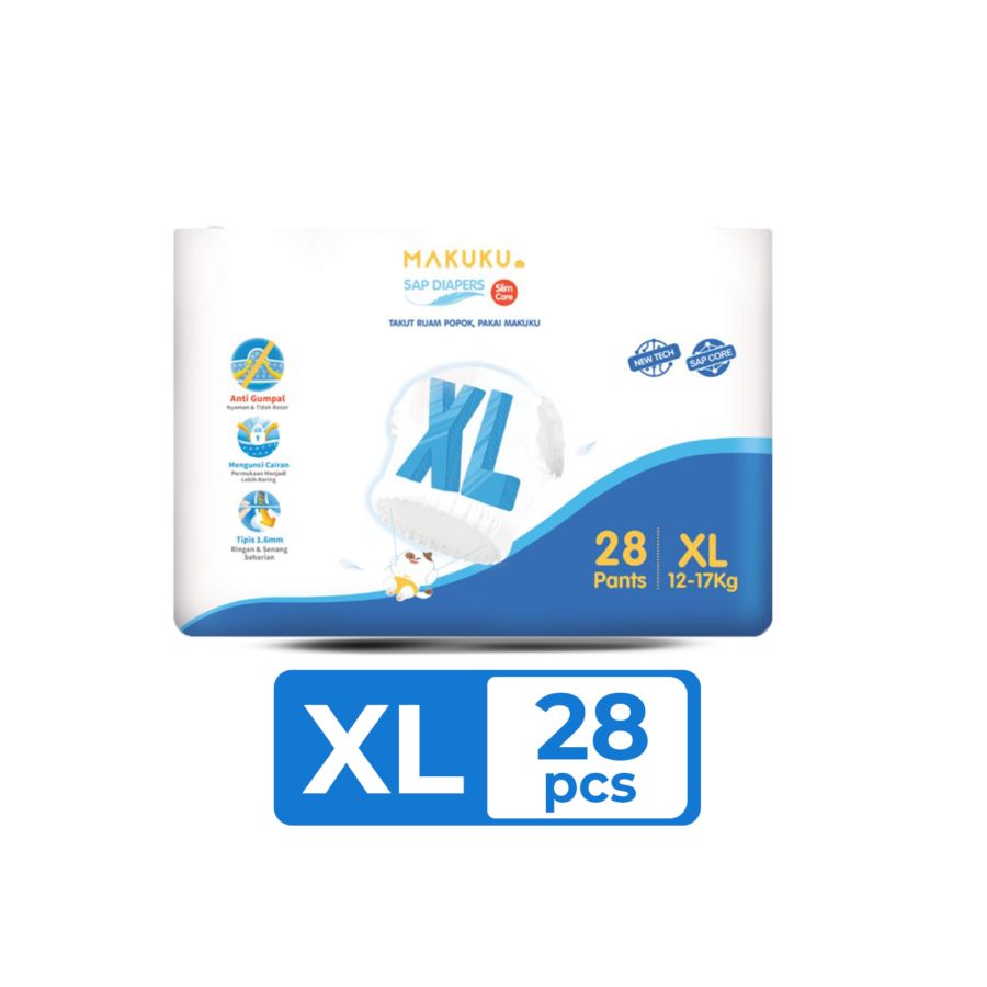 MAKUKU SAP Diapers - Slim Care Pants XL28 Popok Bayi 1pack