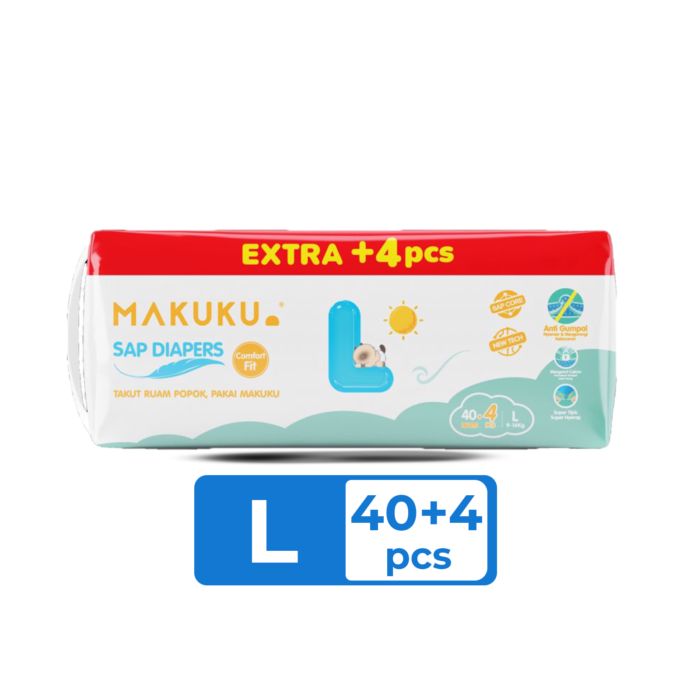 Makuku Air Diapers Comfort Fit Pants L40 + 4 Popok Bayi