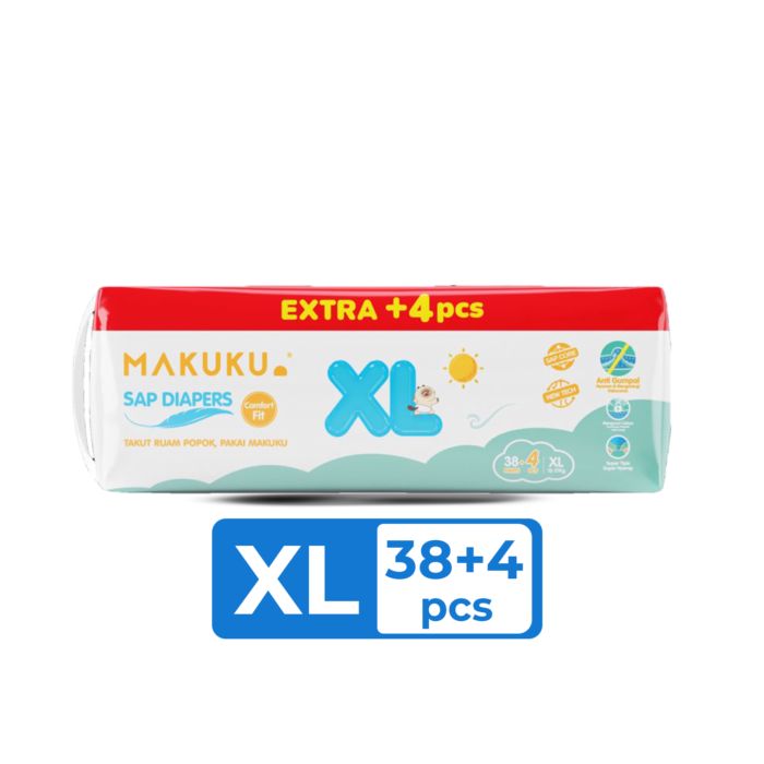 Makuku Air Diapers Comfort Fit Pants XL38 + 4 Popok Bayi