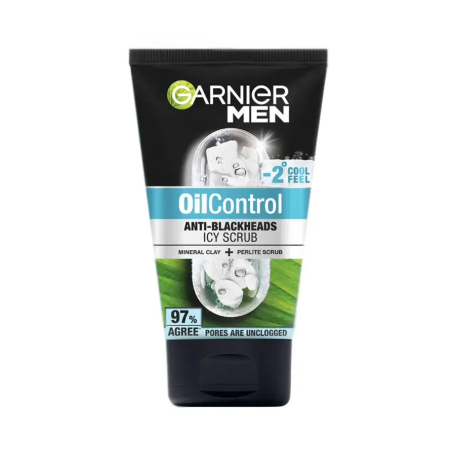 Garnier Men Oil Control Anti Blackheads Icy Scrub Facial Wash 100ml