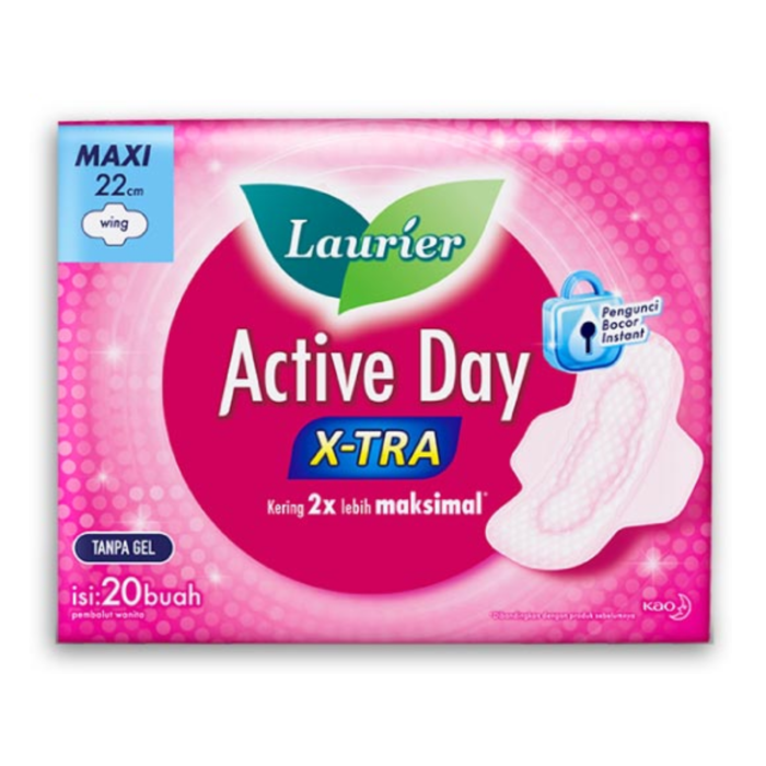 Laurier Active Day X-Tra Maxi Wing 22cm Pembalut Kewanitaan