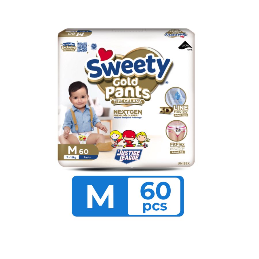 Sweety Gold Tidur Nyenyak Pants Diapers M60 1pack