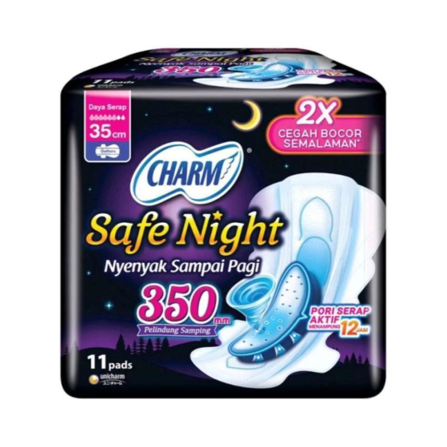 Charm Safe Night Gather 35cm Pembalut Wanita 11pcs 1pack 1pack