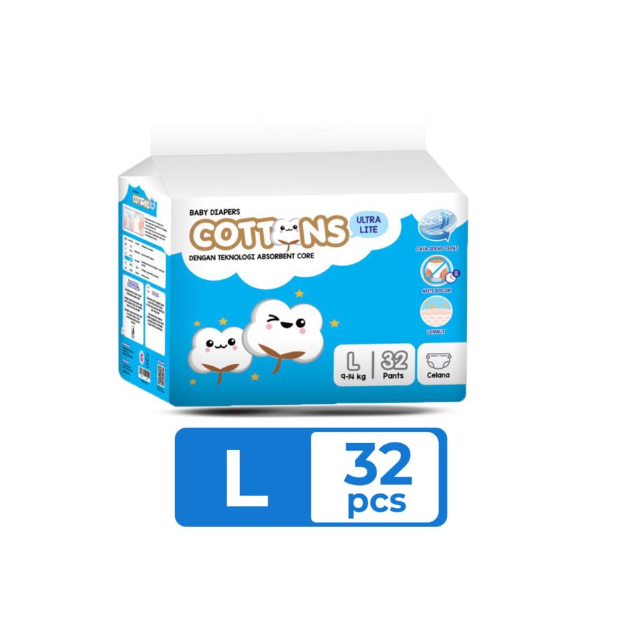 Cottons Baby Ultra Lite L32 Diapers Pants 1pack