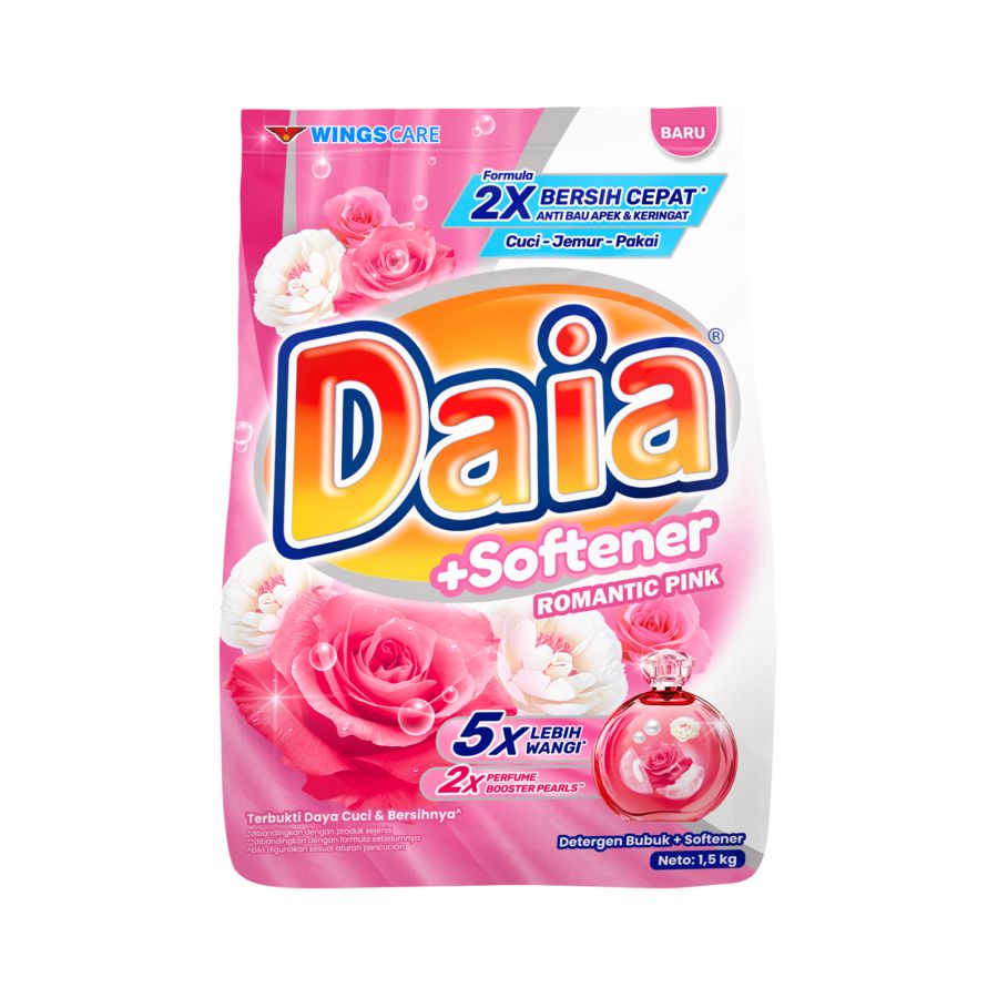Daia Romantic Pink Deterjen Bubuk Bag 1500gram