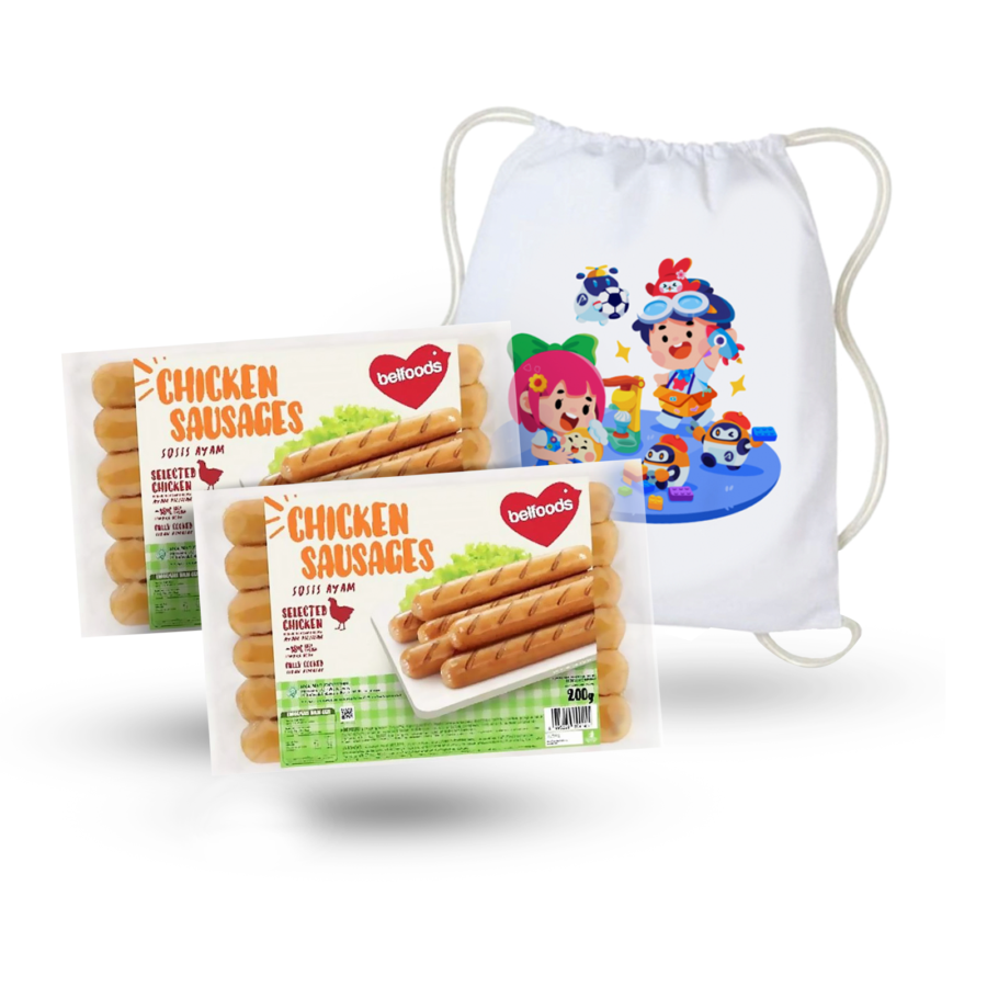 [Bundle] 2 Belfoods Sosis Ayam 6 pcs + 1 Pouch Airo & Friends