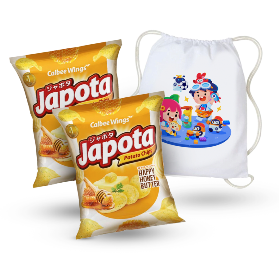 [Bundle] 2 Japota Happy Honey Butter/Keripik Kentang 68 gram + 1 Pouch Airo & Friends