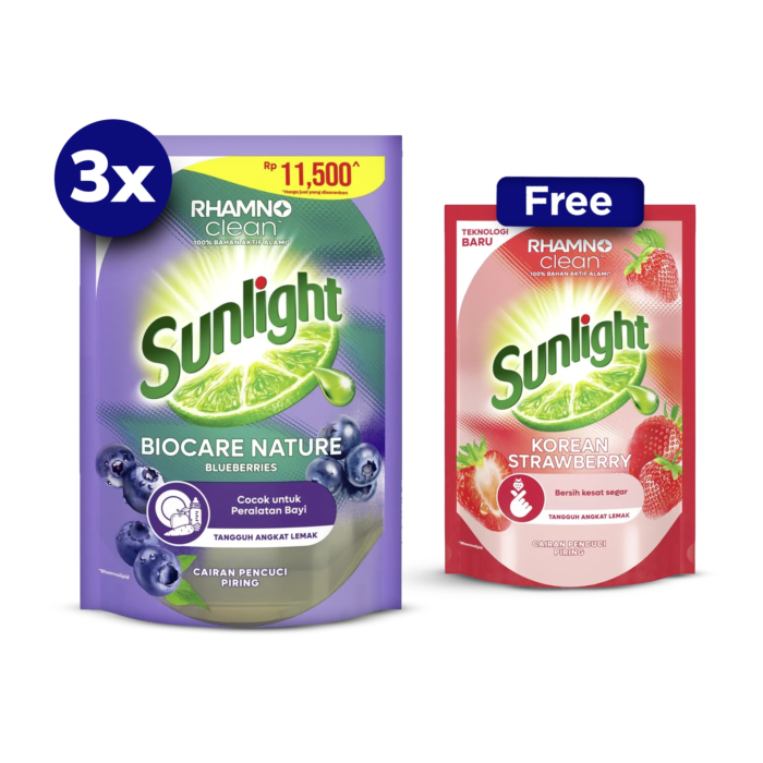 Buy 3 Sunlight Biocare Nature 585ml Free 1 Sunlight Korean Strawberry 600ml