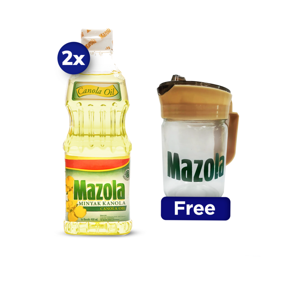 Buy 2 Mazola Canola 450ml get 1 Mazola Jar Minyak 200ml