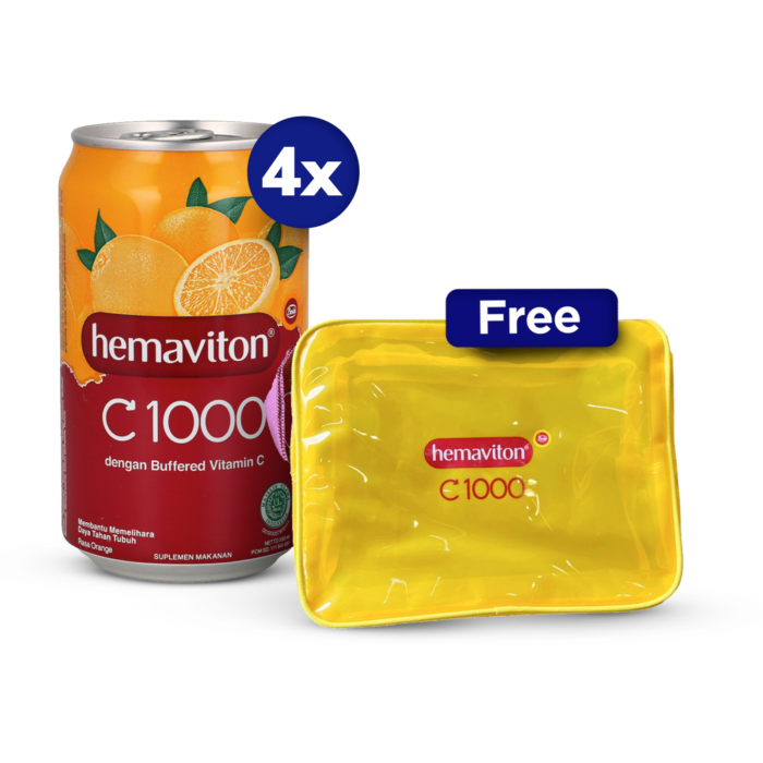 Buy 4 Hemaviton Vitamin C 1000 Orange 330ml Free Pouch