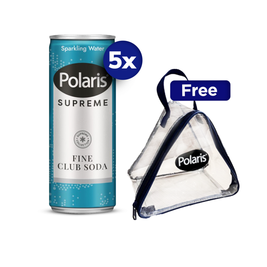 Buy 5 Polaris Supreme Fine Club Soda 250ml Free Pouch