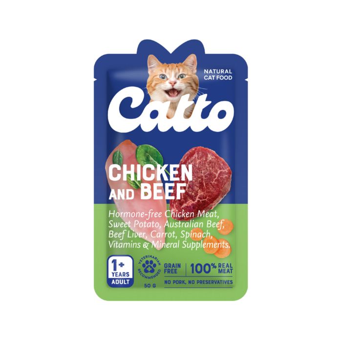 Catto Natural Chicken and Beef Makanan Basah Kucing