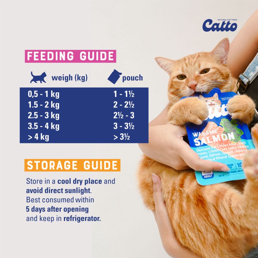 Catto Natural Wakame Salmon Adult Makanan Basah Kucing 50gram