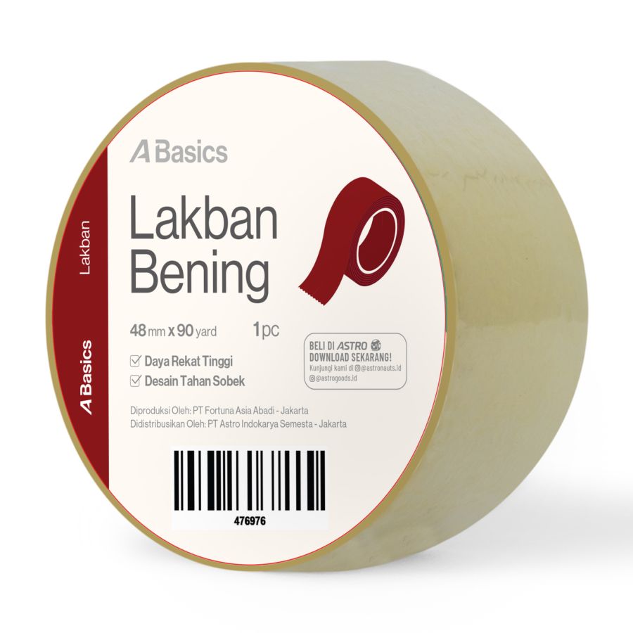 Lakban Bening 48mm x 90 yard A Basics 1pcs
