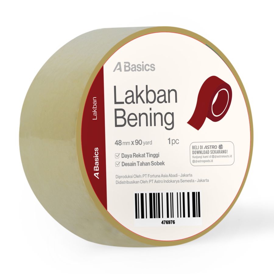 Lakban Bening 48mm X 90 Yard - A Basics 100gram