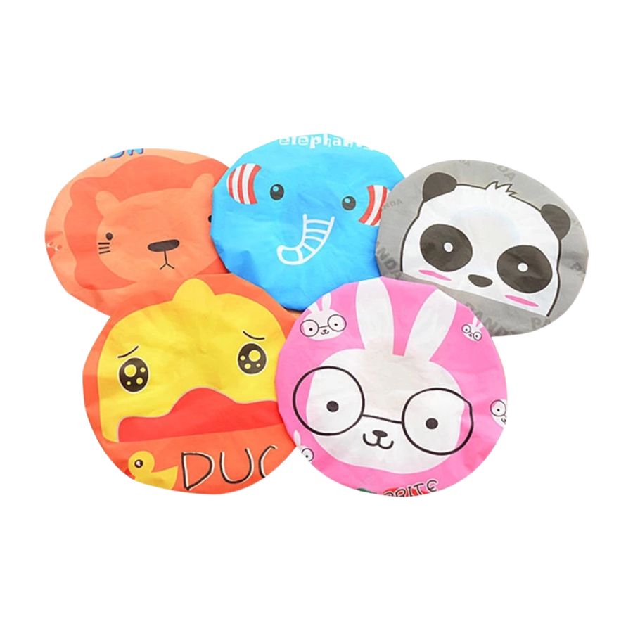 Shower Cap Penutup Rambut Abu- Abu Motif Kartun Waterproof 50 ml 50ml