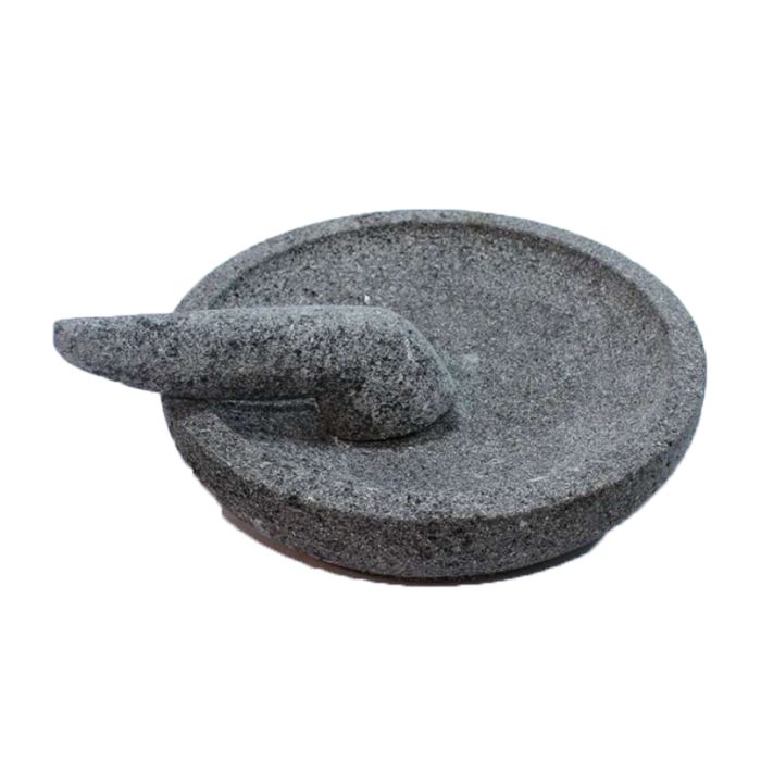 Cobek Batu Asli Diameter 18 cm 1 Set