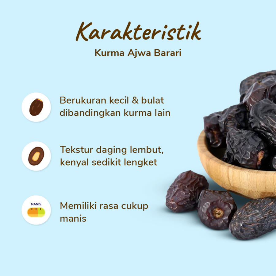 Kurma Ajwa Barari Premium 500gram