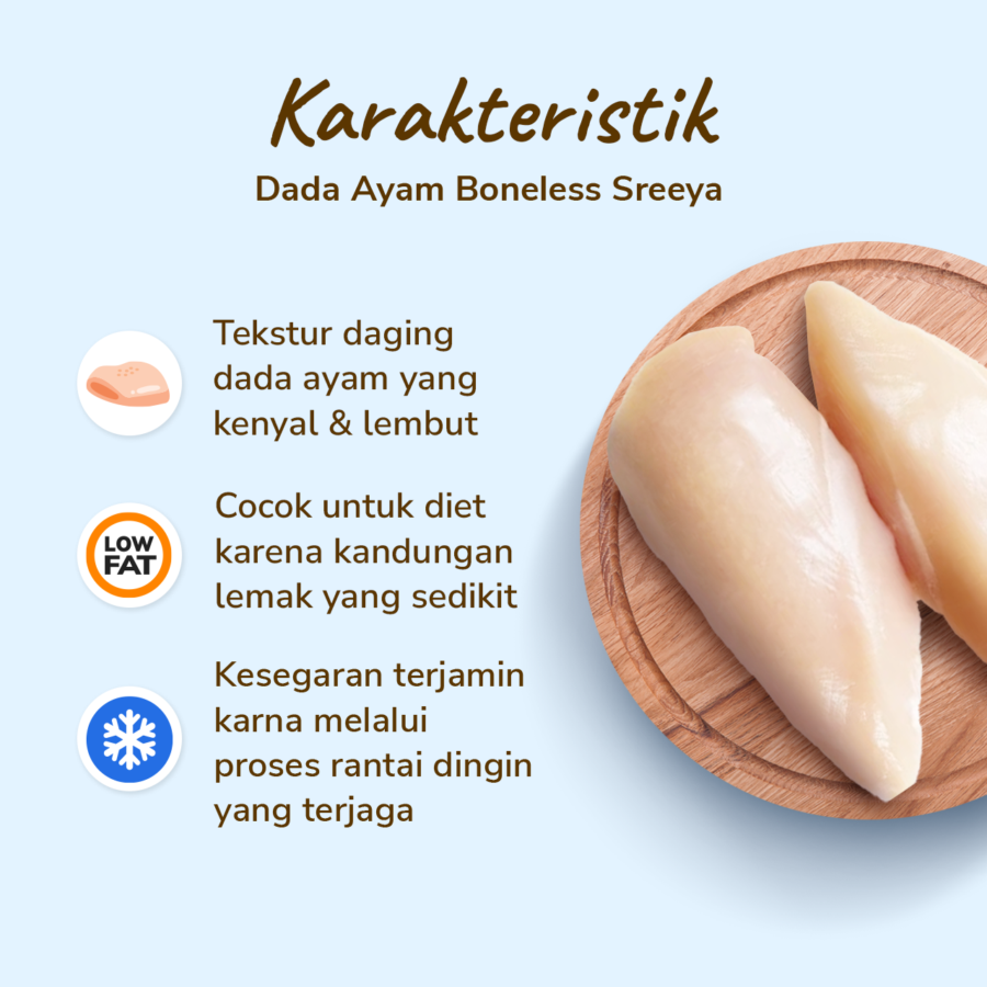 Dada Ayam Boneless (BSB) Sreeya 450-550gram