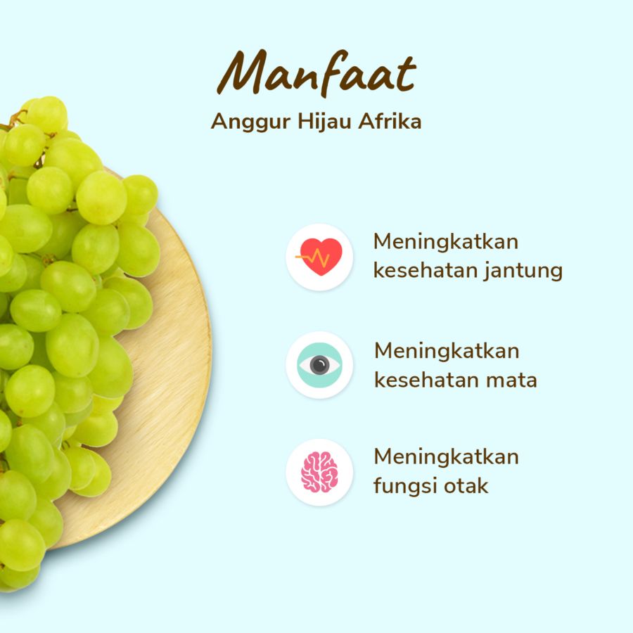 Anggur Hijau Afrika Seedless Premium - Astro Farm 450gr - 500gr/pack
