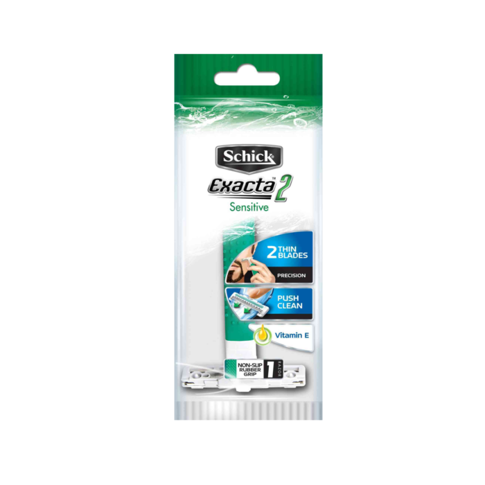 Schick Exacta 2 Sensitive Alat Cukur Pria Hanger Hijau 1pcs