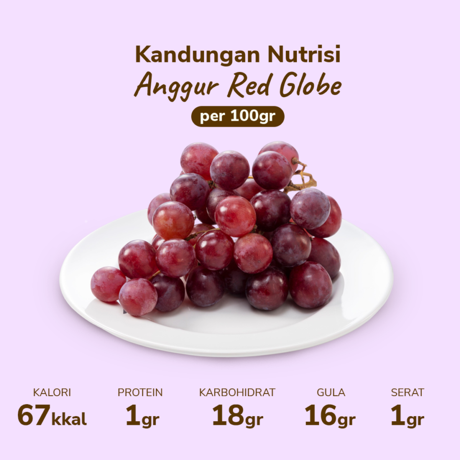 Anggur Red Globe Astro Farm 450-500 gram