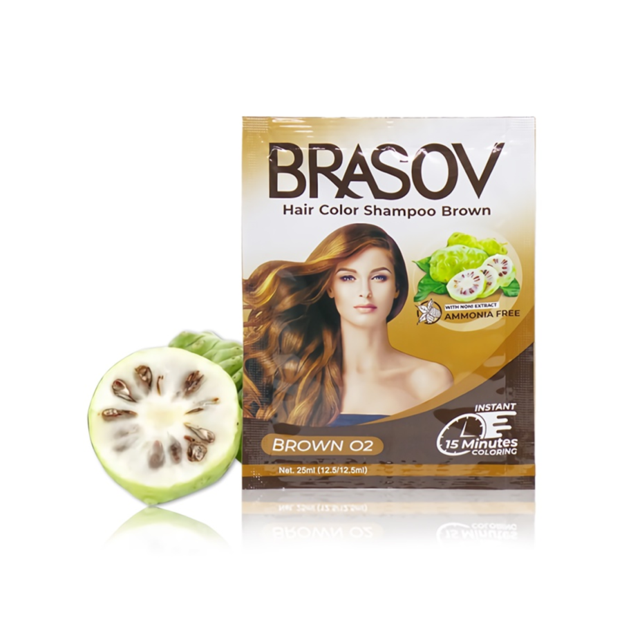 Brasov Hair Color Shampoo 02 Brown 25ml 25ml 25ml