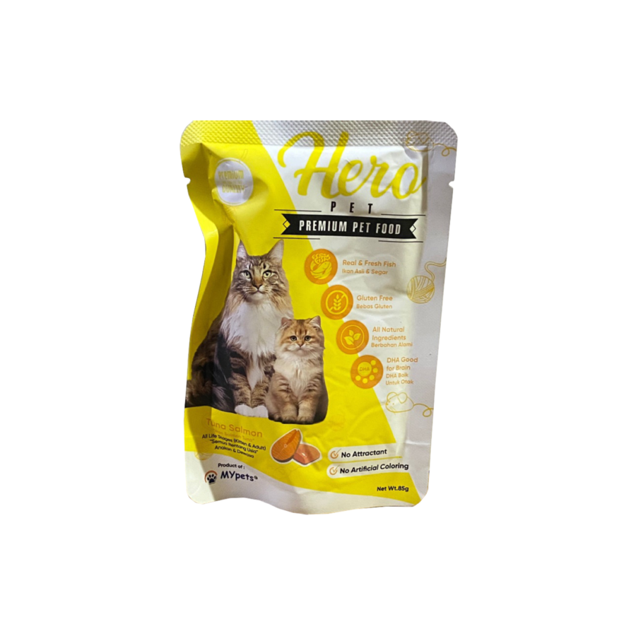 Hero Premium Cat Pouch Tuna Salmon For Kitten & Adult 85gram