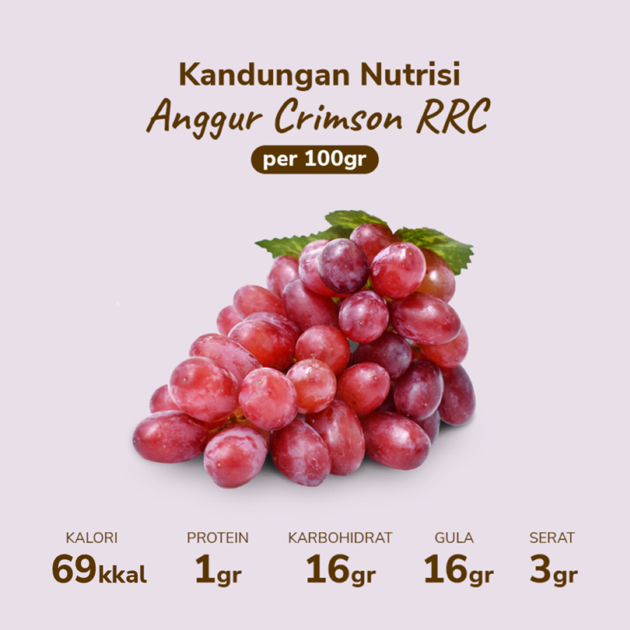 Anggur Crimson Less Seed Astro Farm 450- 500 gram
