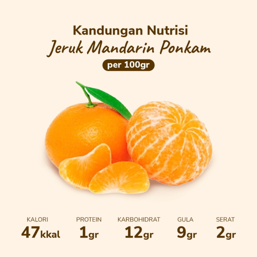 Jeruk Mandarin Ponkam Less Seed - Astro Farm 750gr - 800gr, 5-10pcs/pack